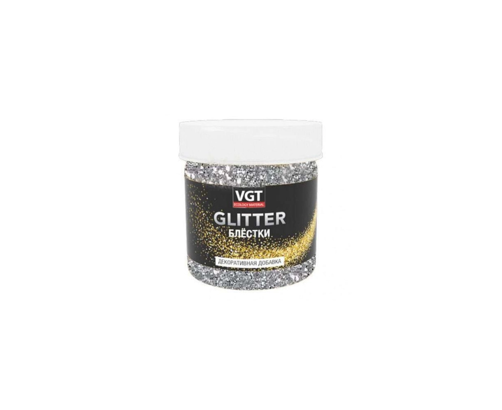 Купить Блестки PET GLITTER серебро 0,05кг VGT                                                              