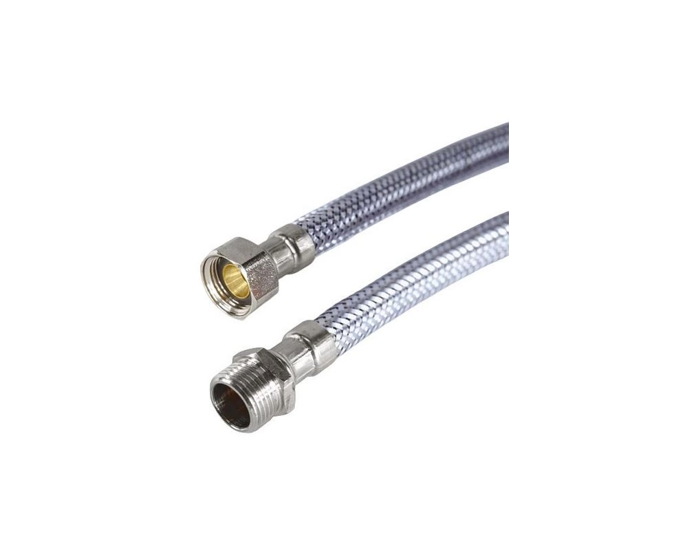 Купить Подводка водопроводная гайка-штуцер 80 см Mateu BLACK&GREY в нейлоновой оплетке                     
