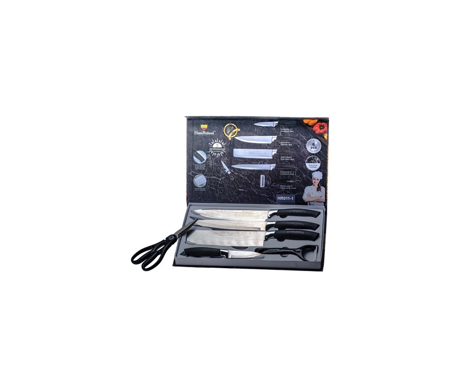 Купить Набор ножей металлических 6 пр. : 4 ножа, ножницы, скребок HR011-1                                  