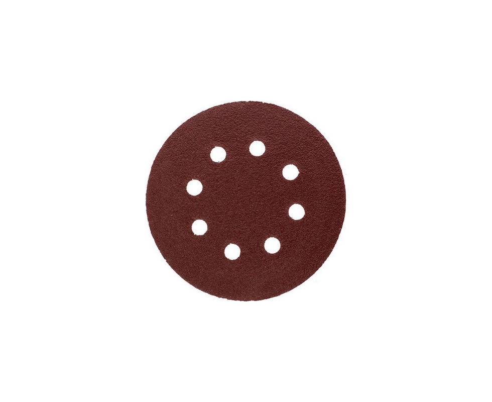 Купить Круг шлифовальный с липучкой 125мм 8 отверстий Р120 MATRIX упаковка 5шт                             