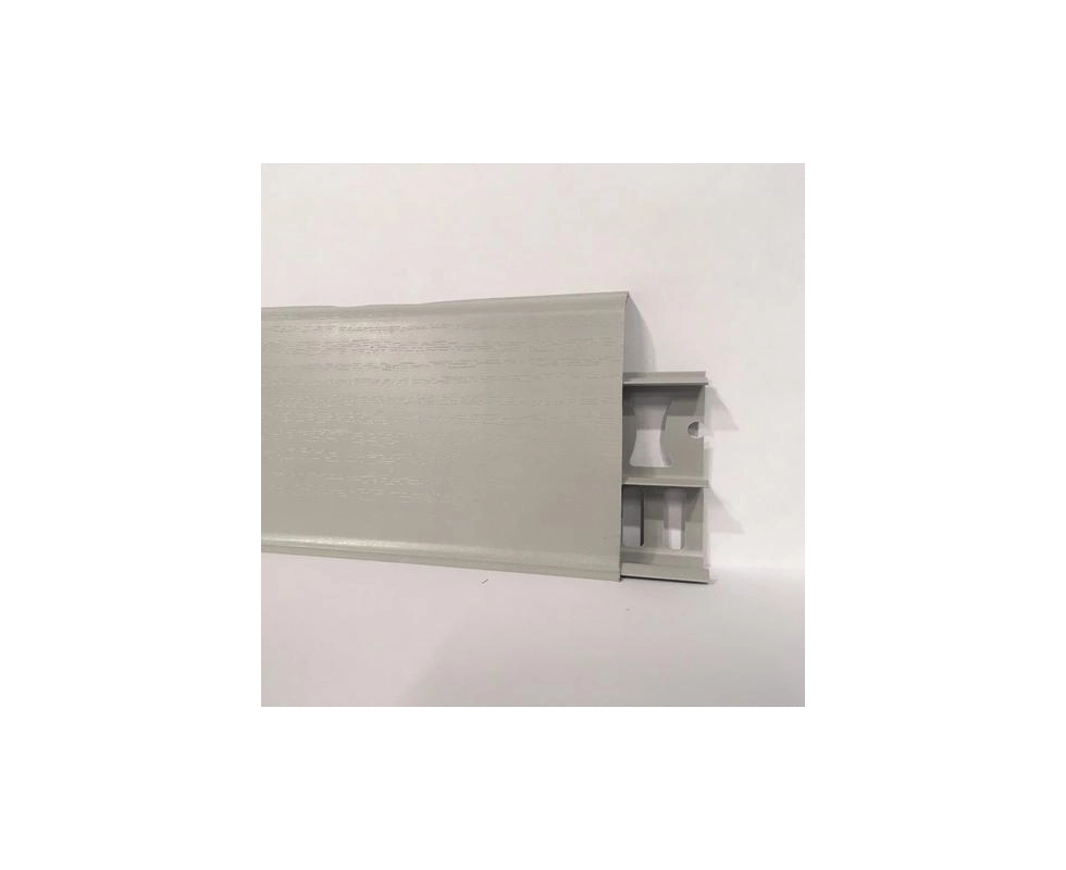 Купить Плинтус напольный Деконика 85 мм 002 Светло-серый  2.2м                                             