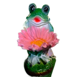 Купить Фигура садовая ''Лягушка с лилией'' 33см                                                              