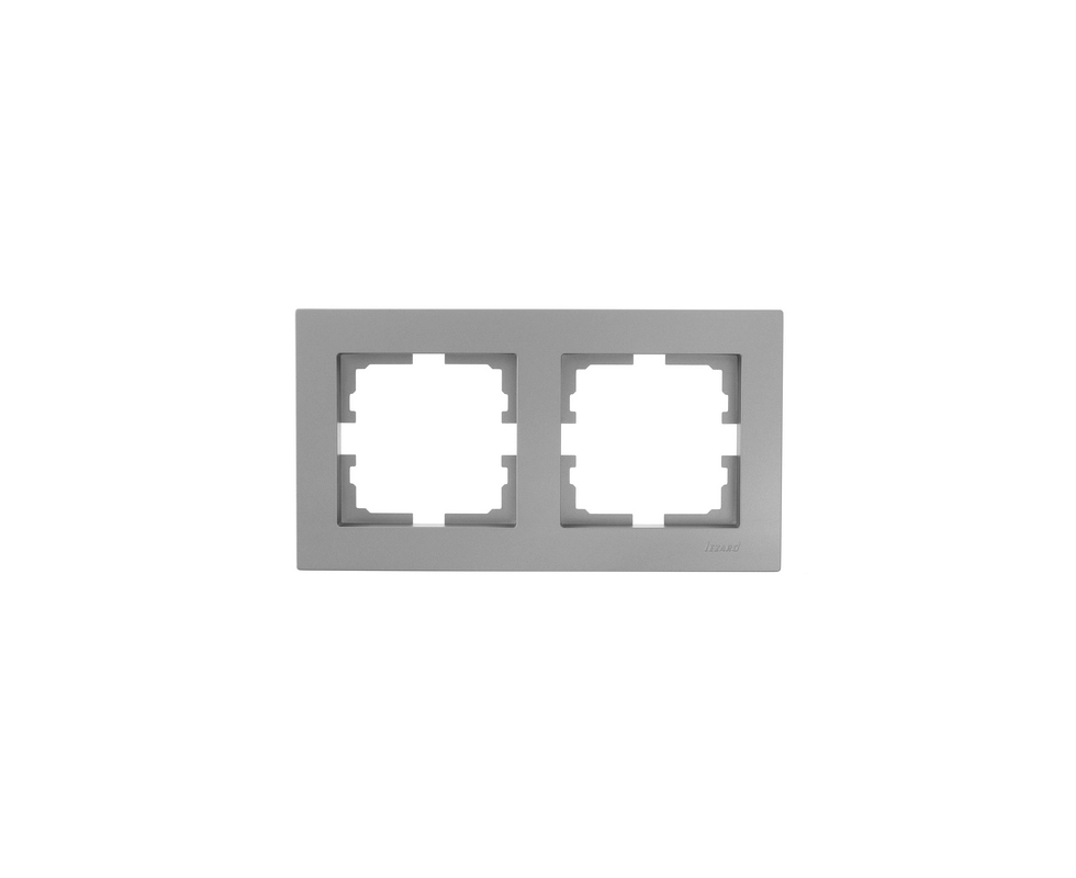 Купить Рамка 2 поста горизонтальная платина Lezard Vesna 742-3500-147                                      