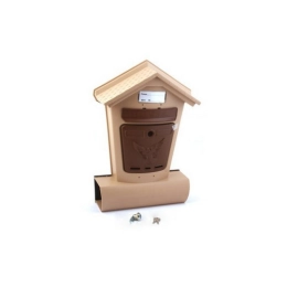 Купить Ящик почтовый ЭЛИТ бежевый с коричневым 20918                                                       