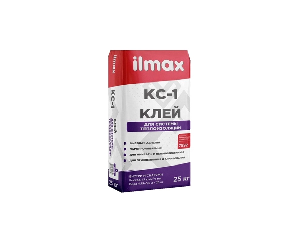 Купить Клей Ilmax КС 1 для теплоизоляции 25кг                                                              