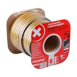 Купить Уплотнитель гаражный профиль ''W'' черный 15х8мм STARFIX                                              