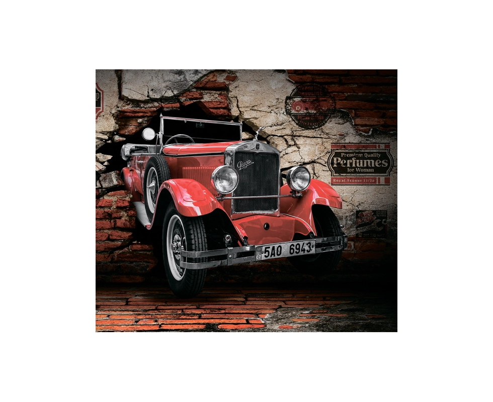 Купить Фотообои Красный ретромобиль размер 3,10 * 2, 70 Сюжет В328 АРТ-ОБОИ                                
