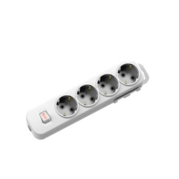 Купить Колодка 4гн с/з с выкл. белая, 527-010200-402 EL-BI Myra                                            