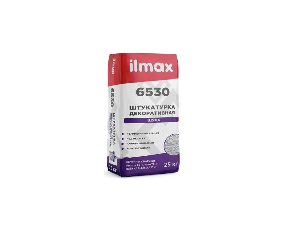 Купить Штукатурка декоративная Ilmax 6530 шуба 1мм серая 25кг                                              