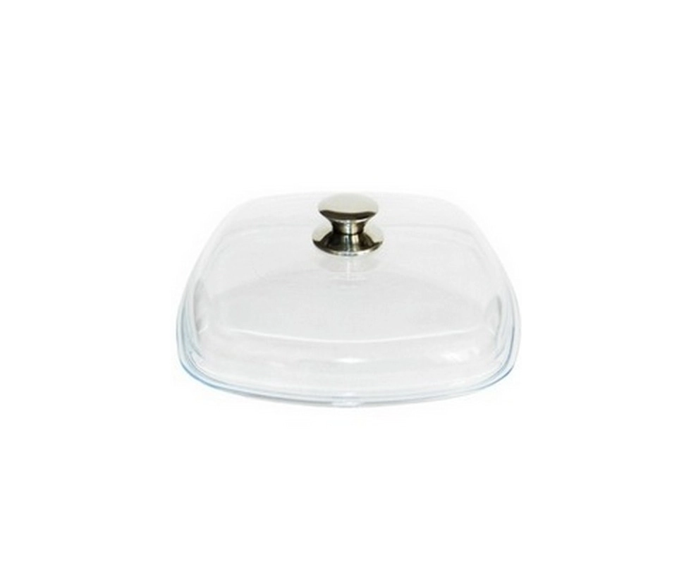 Купить Крышка из боросиликатного стекла 280*280мм с металлической ручкой Арт. Gi 280*280                   