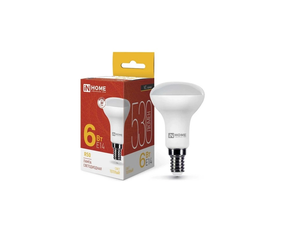 Купить Лампа светодиодная LED-R50-VC 6Вт 230В E14 3000К 530Лм IN HOME                                      