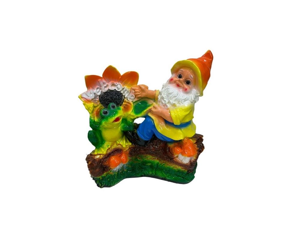 Купить Изделие из гипса ''Гном с лягушкой на бревне'' 250*260мм                                              