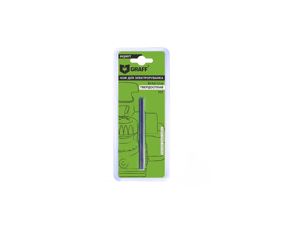 Купить Нож для электрорубанка 82*5,5*1,1мм TCT GRAFF                                                       