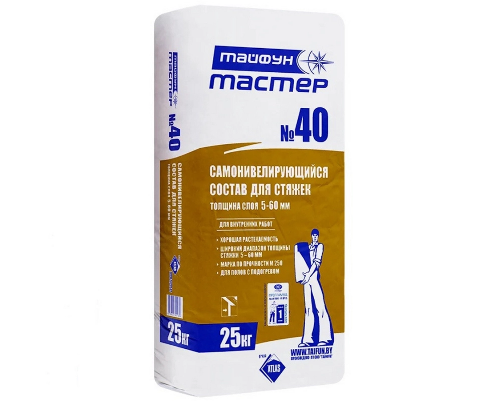 Купить Самонивелир цементный Тайфун Мастер 40 25кг                                                        