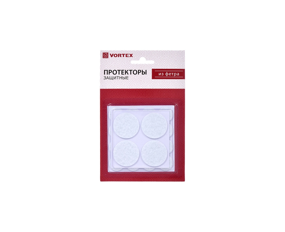 Купить Протекторы защитные из фетра ф22мм 38мм белые VORTEX                                                