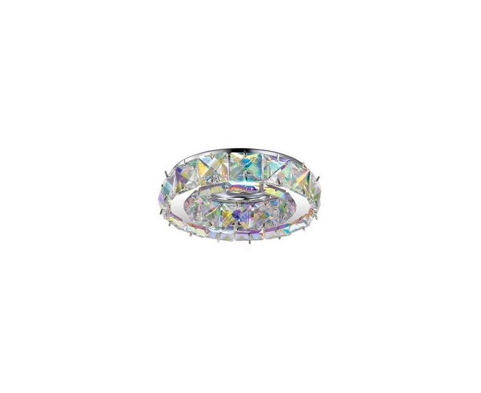 Купить Светильник NT15 142 хром/цветной хрусталь встраиваемый  IP20 GX5.3 50W 12V NEVIERA                  