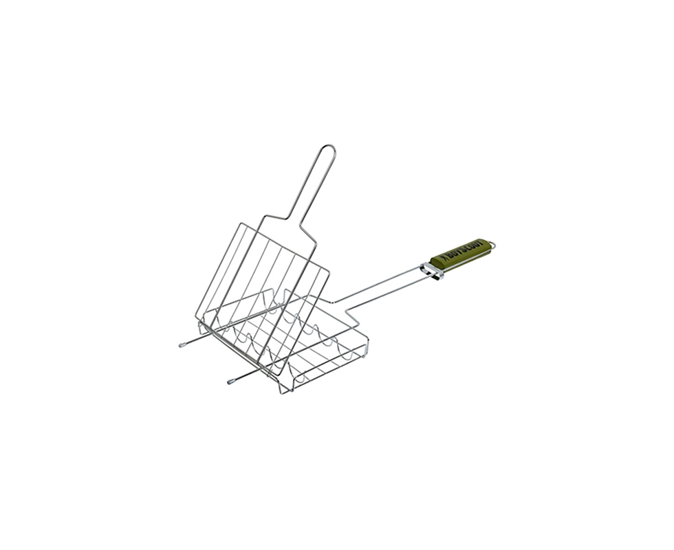 Купить Решетка гриль для сосисок и колбасок 50(+5)x21x16x2,5 см  BOYSCOU 61307                             