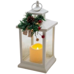 Купить Декоративный фонарь с LED свечой Рождественский ЛЮЧИЯ белый                                         
