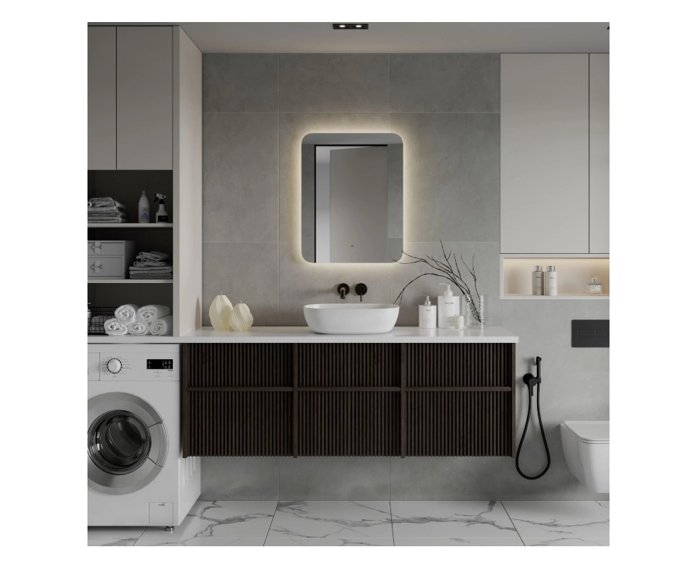 Купить Зеркало Континент Burzhe Led с бесконтактным сенсором подогревом и холодной подсветкой 60*80 см     