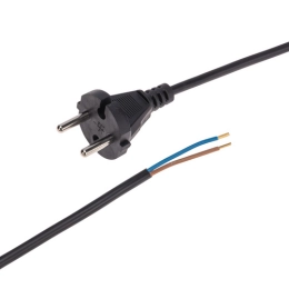 Купить Шнур электрический с вилкой ПВС 2*0,75мм2 3м черный REXANT                                          