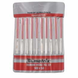 Купить Набор надфилей алмазных 140х50х3мм 10 штук MATRIX                                                   