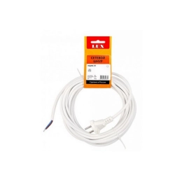 Купить Шнур сетевой  V2 ПВС 2*0,75 3м с вилкой без заземления белый LUX                                    