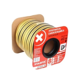 Купить Уплотнитель гаражный профиль ''D'' черный 14*12мм STARFIX                                             