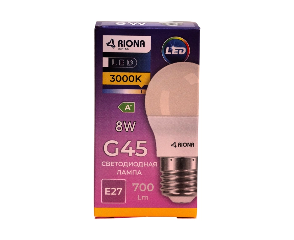 Купить Лампа светодиодная RIONA Lighting LED G45 8W 3000K E27                                              
