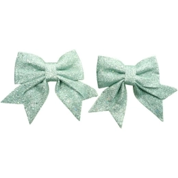 Купить Украшение БАНТ 12х14см зеленый упаковка 2шт 17E-013                                                 