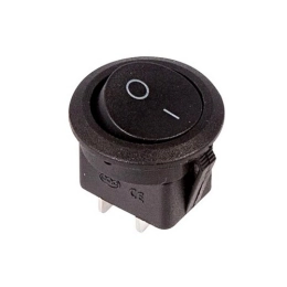 Купить Выключатель клавишный круглый черный 250V 6А (2с) ON-OFF  (RWB-212, SC-214, MRS-102-8) 36-2550      