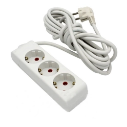 Купить Удлинитель 3x2P+E со шторками выключатель кабель 3x1,5 мм 2м белый                                  
