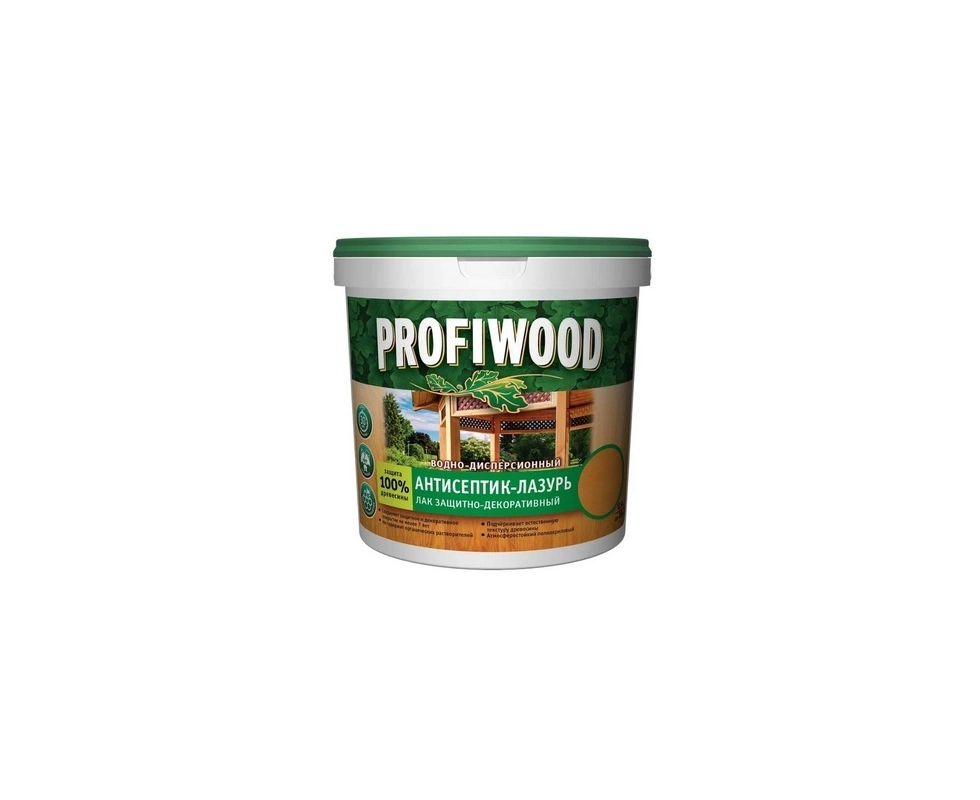 Купить Антисептик лазурь декоративный водно дисперсионный полиакриловый PROFIWOOD бесцветный0,9л           