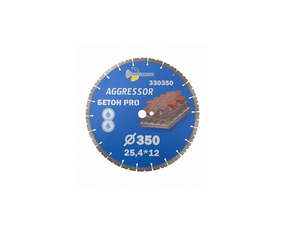 Купить Диск алмазный Бетон 350*25.4*12мм PRO AGGRESSOR Trio-Diamond                                        