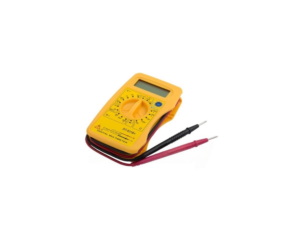 Купить Мультиметр цифровой тестер желтый Electraline 58203                                                 