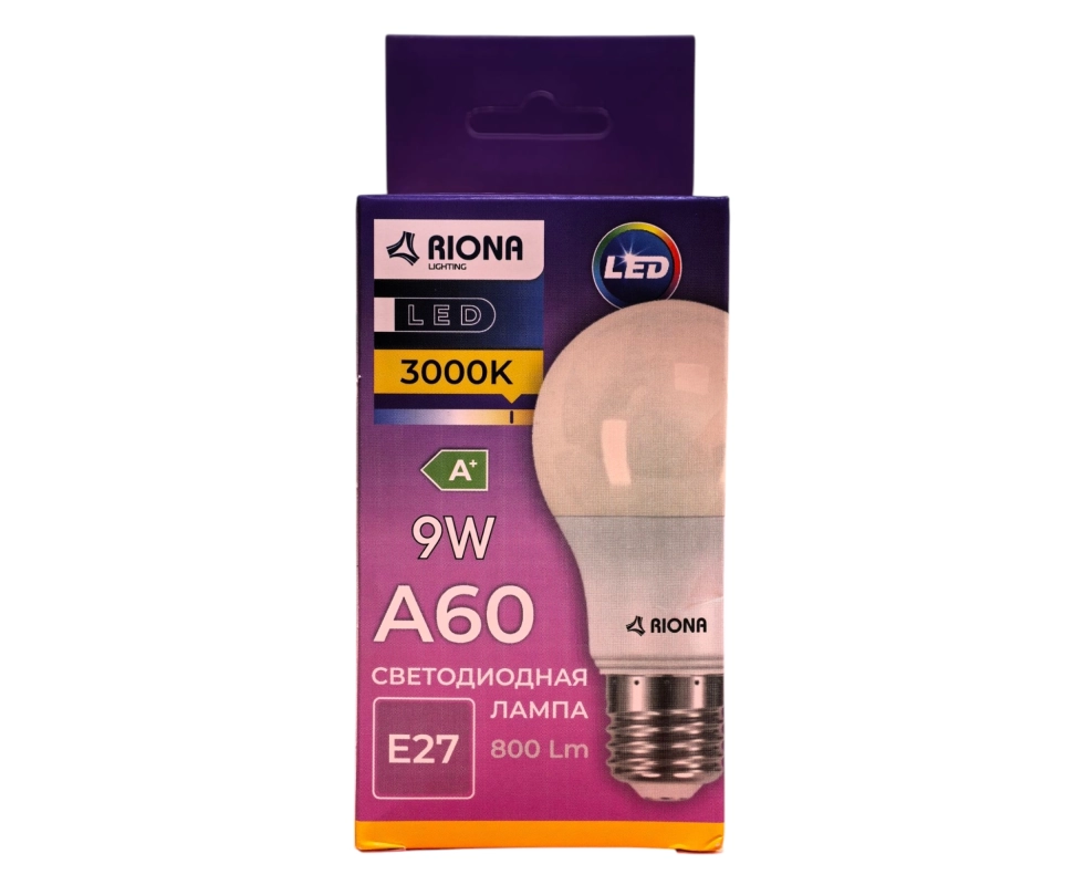 Купить Лампа светодиодная RIONA Lighting LED A60 9W 3000K E27                                              