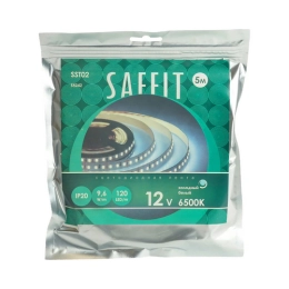 Купить Лента светодиодная SST02 SAFFIT 120SMD(2835)/м 9.6Вт/м 12V 5000*8*1.22мм 6500К IP20 55242           