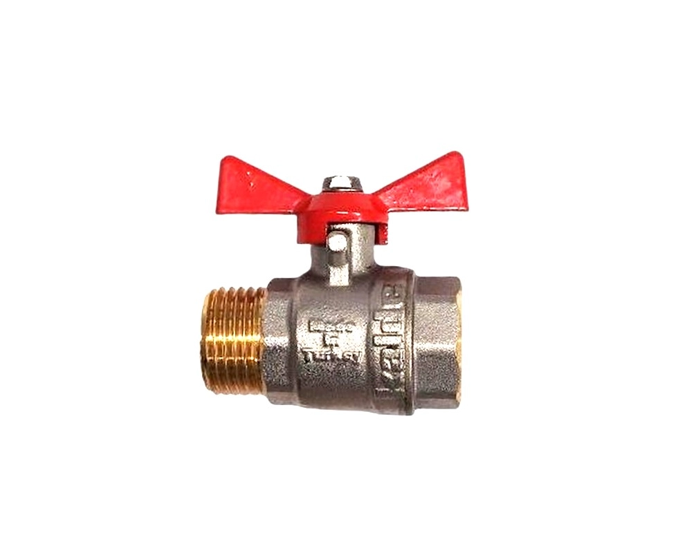 Купить Кран шаровой 1/2 внутренняя-наружная резьба бабочка СБ-00009217                                     