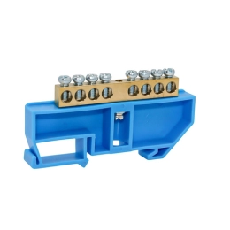 Купить Шина N ''ноль'' на DIN-изоляторе СИНИЙ 6х9-8 DEKRON                                                   