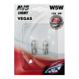 Купить Лампа AWS Vegas 12V W5W  W2.1х9,5d упаковка 2шт                                                     