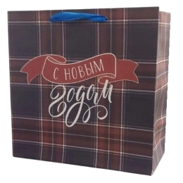 Купить Пакет из крафт-бумаги С Новым Годом! 22х22см                                                        