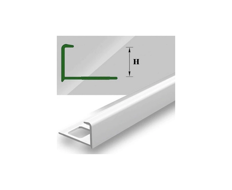 Купить Угол наружный для плитки 10мм Деконика белый глянцевый 2,5м                                         