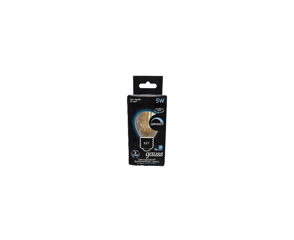 Купить 105802205-D, Лампа Gauss LED Filament Globe dimmable 5W E27 4100K 1/10/50, 105802205-D              