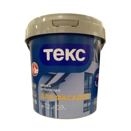 Купить Краска акрилатная Для Фасадов база А белая 0,9л ТЕКС                                                