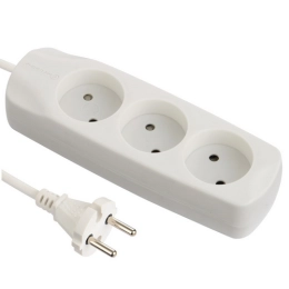 Купить Удлинитель 3Р кабель ПВС 2х1,0мм2 1,5м  с защитой от детей белый Electraline                        