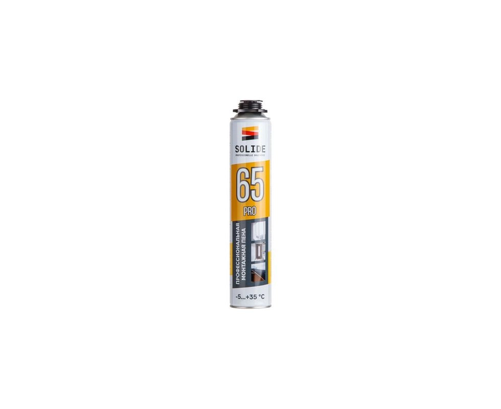 Купить Пена монтажная профессиональная всесезонная SOLIDE Foam Pro Plus 65 750мл                           