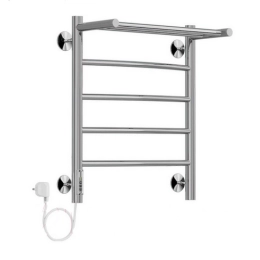 Купить Полотенцесушитель 50x60 4 перекладины D32 с полкой терморегулятор с таймером слева Классик Granula  