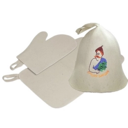 Купить Набор из 3-х предметов шапка рукавица коврик 41085                                                  