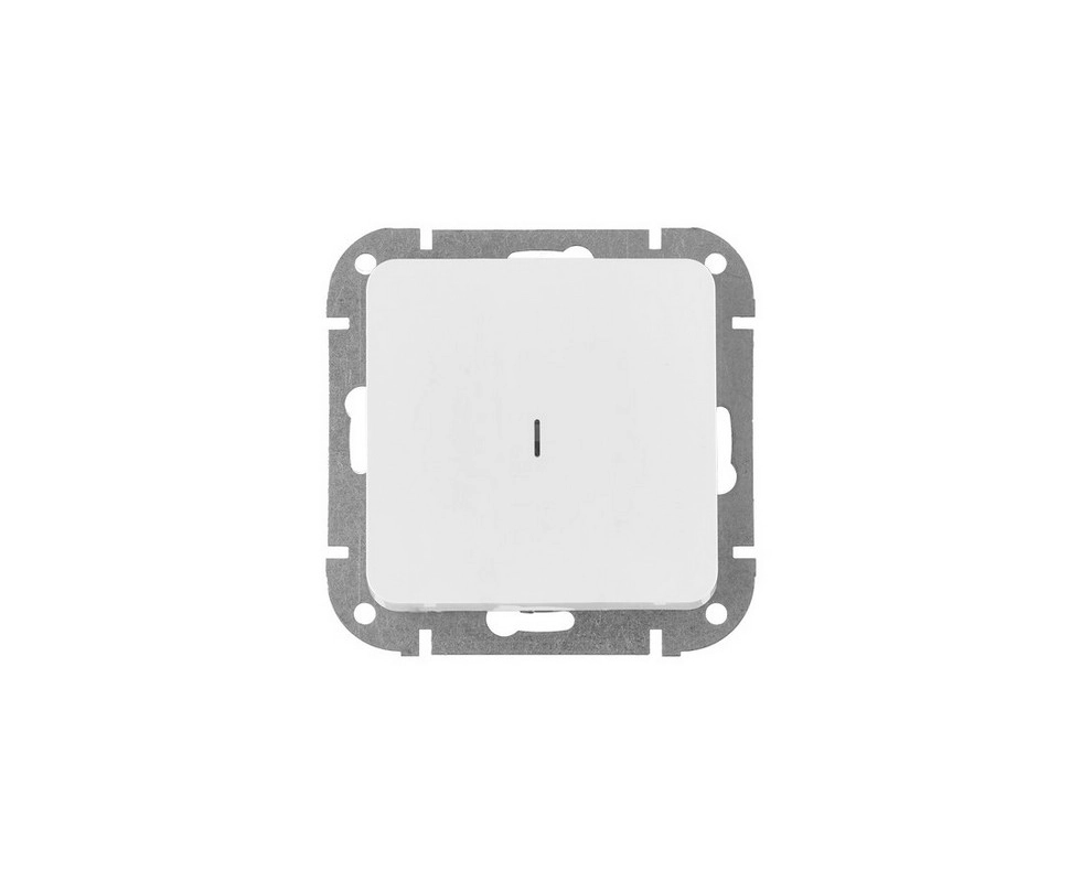 Купить Выключатель одноклавишный с индикатором белый Astrum Bylectrica (С1 10-3507)                        