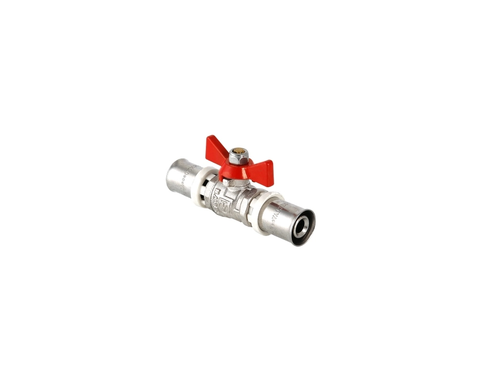 Купить Кран шаровый VALTEC под пресс, рукоятка бабочка 16                                                  
