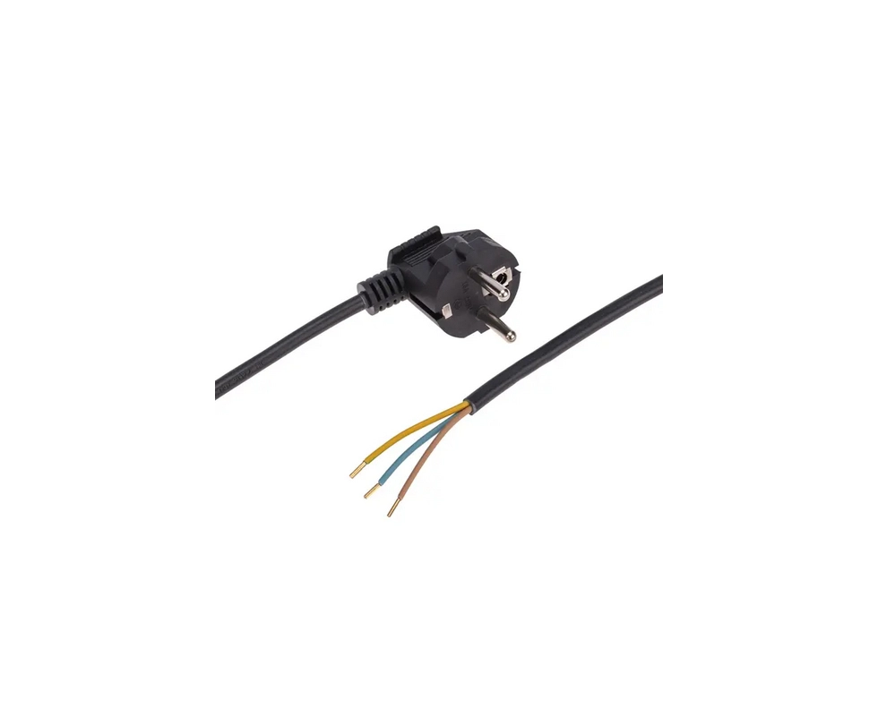 Купить Шнур электрический с вилкой ПВС 3*0,75мм2 5м черный REXANT                                          